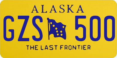 AK license plate GZS500