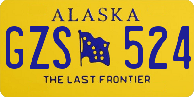 AK license plate GZS524