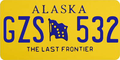 AK license plate GZS532