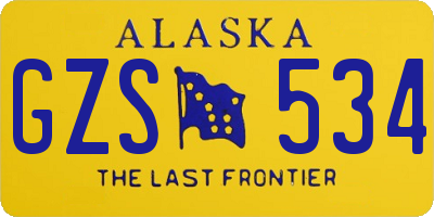 AK license plate GZS534