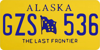 AK license plate GZS536