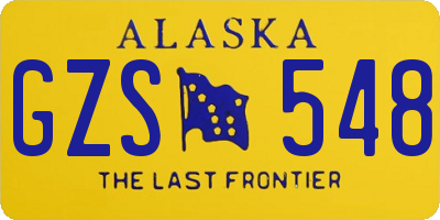 AK license plate GZS548