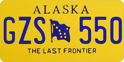 AK license plate GZS550