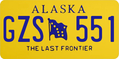 AK license plate GZS551