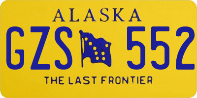 AK license plate GZS552