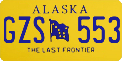 AK license plate GZS553