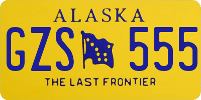 AK license plate GZS555