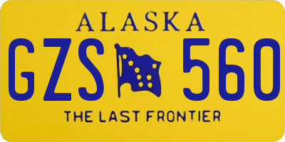 AK license plate GZS560