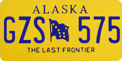 AK license plate GZS575