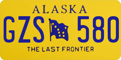 AK license plate GZS580