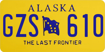 AK license plate GZS610