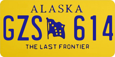 AK license plate GZS614