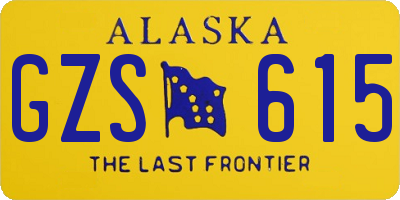 AK license plate GZS615