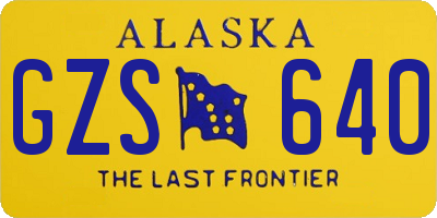 AK license plate GZS640