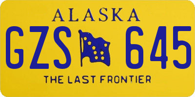 AK license plate GZS645