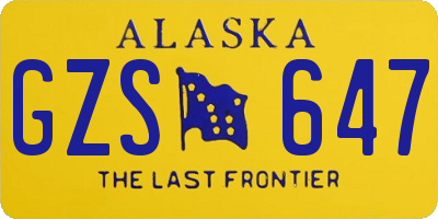 AK license plate GZS647