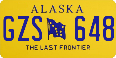 AK license plate GZS648