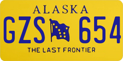 AK license plate GZS654