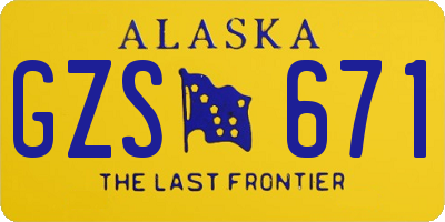 AK license plate GZS671