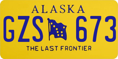 AK license plate GZS673