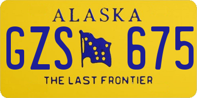 AK license plate GZS675