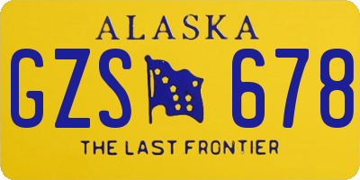 AK license plate GZS678