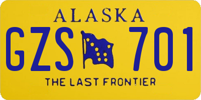 AK license plate GZS701