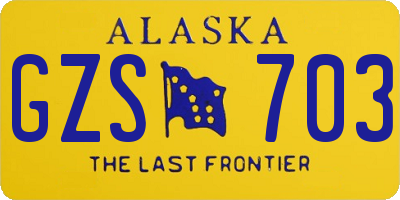 AK license plate GZS703