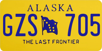 AK license plate GZS705