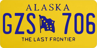 AK license plate GZS706