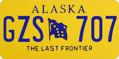 AK license plate GZS707