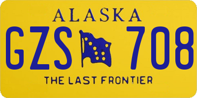 AK license plate GZS708