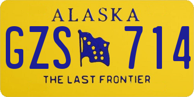 AK license plate GZS714