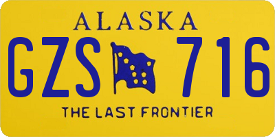 AK license plate GZS716