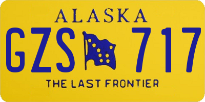 AK license plate GZS717