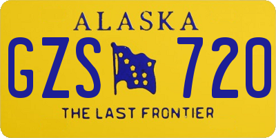 AK license plate GZS720