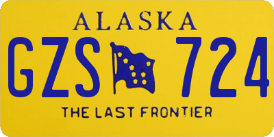 AK license plate GZS724