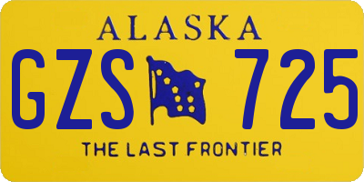 AK license plate GZS725