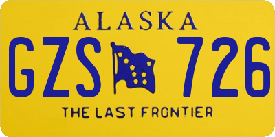 AK license plate GZS726