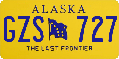 AK license plate GZS727