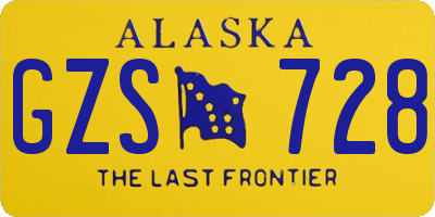 AK license plate GZS728