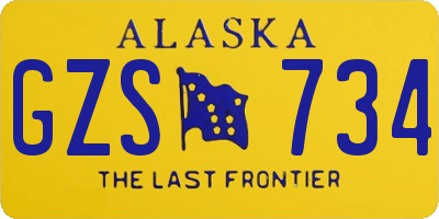 AK license plate GZS734