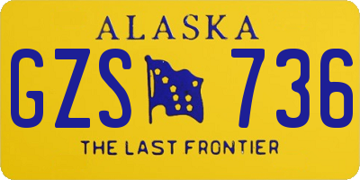 AK license plate GZS736