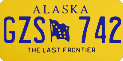 AK license plate GZS742