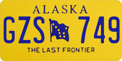 AK license plate GZS749