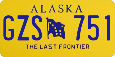 AK license plate GZS751