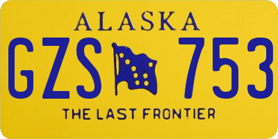 AK license plate GZS753