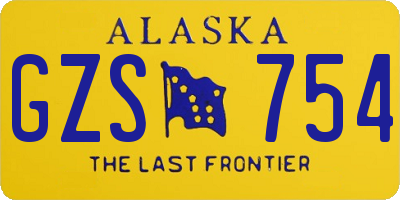 AK license plate GZS754