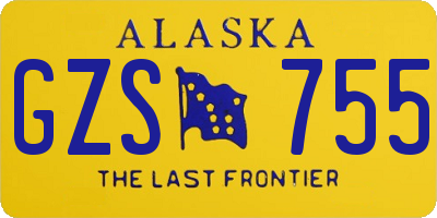 AK license plate GZS755