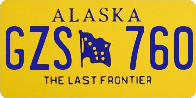 AK license plate GZS760